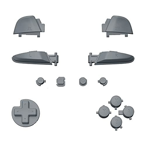eXtremeRate New Hope Gray Repair ABXY D-pad ZR ZL L R Keys for Nintendo Switch Pro Controller, DIY Replacement Full Set Buttons with Tools for Nintendo Switch Pro Controller - Controller NOT Included - color: New Hope Gray