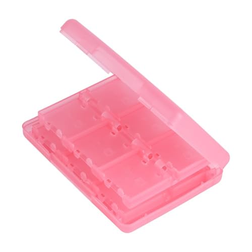 28-in-1 PP Game Card Case Holder - for Nintendo 3DS/DSL/DSI/LL, Cartridge Storage Box with 22 Slots + SD/TF Card Holders + Stylus Organizer(Pink) - color: Pink