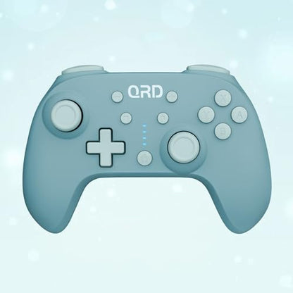 QRD Junior E5 Wireless Controller for Switch/Lite/OLED/Switch 2 Windows PC Mac iOS Andoird,6 Axis Gyro,TURBO (Switch Controller Blue) - color: Switch Controller Blue