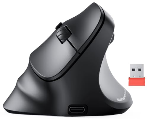 MEETION Ergonomic Mouse Wireless, RGB Backlit Vertical Mouse, 4 Adjustable DPI Rechargeable Mice for Bluetooth(5.2 + 3.0) & USB, for Mac/Windows/PC/Tablet/iPad, Black - color: Right Black