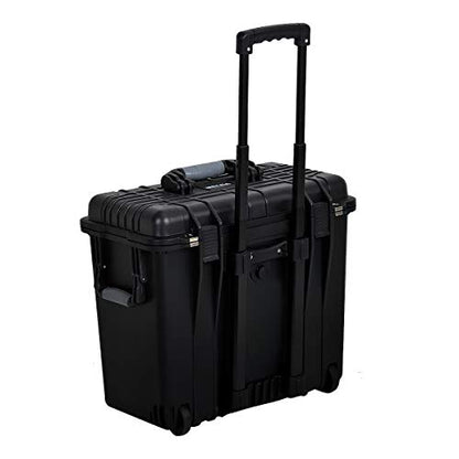 MEIJIA Rolling Waterproof Hard Protective Case, Hard Camera Case with Retractable Pull Handle and Wheels,Customizable Fit Foam Inserted, Black,19.88X12.01 X18.11 inches - size: 19.88X12.01 X18.11 inches