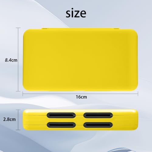 ONETIAOLONG Switch Game Case Holder for Switch 2 & OLED & Lite with 48 Cartridge Slots and 96 Micro SD Card Storage with Magnetic Closure,Protective Hard Shell and Soft Lining for Easy carrying - color: Yellow, style: 48-slots