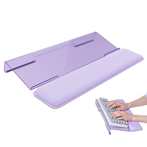 Laborio Computer Keyboard Wrist Rest, Keyboard Riser Stand for Desktop | Purple, Ergonomic Acrylic Keyboard Holder, Non-slip Wrist Pad, Pain Relief for Typing, Multiple Colors - color: Purple