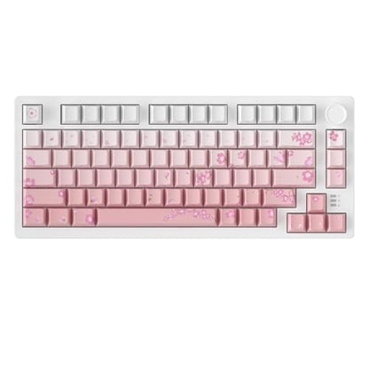 DAREU EK75PRO Sakura Pink 75% Mechanical Keyboard,Creamy Wireless Gaming Keyboard with Knob,RGB Backlit,Gasket Custom Structure,Side Printed PBT Keycaps,Hot Swap,2.4Ghz/BT5.1/USB-C, for Win/MAC - color: Sakura Pink