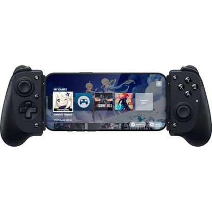Razer Kishi V3 Gaming Controller for iPhone & Android, USB-C, Black | Compatible with iPhone 15, 16, 17 Series, Full Sized TMR Thumbsticks, Dual Back Buttons, PC Remote Play - color: Black
