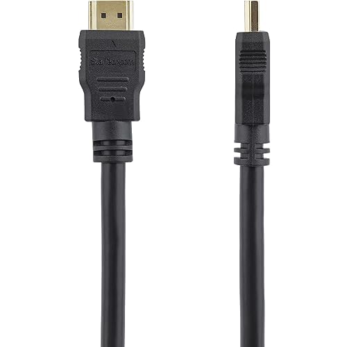 StarTech 1.6ft HDMI Cable, 4K 30Hz, Male to Male, Black (HDMM50CM) | 4K High Speed HDMI Cable with Ethernet, UHD Video, HDMI 1.4, for Monitors, Projectors, TVs & Displays, Cord - size: 0.5 meter