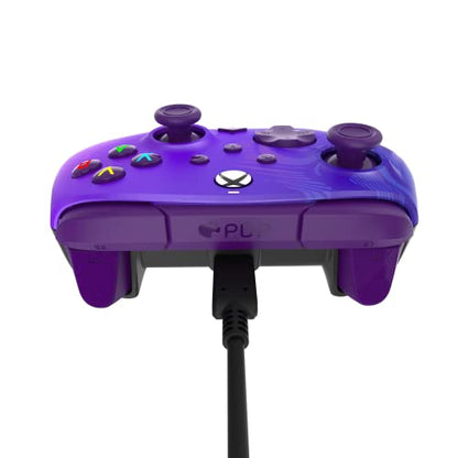 PDP Rematch Enhanced Wired Gaming Controller for Xbox Series X|S & Xbox One | Licensed for Xbox & PC, 2 Mappable Back Buttons, Adjustable Triggers, Audio Controls, Companion App, Gamepad, Purple Fade - color: Purple Fade, style: Controller