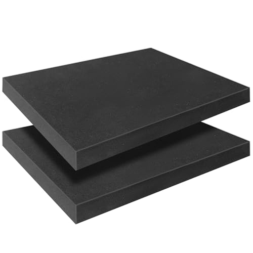 Black Polyurethane Foam Inserts for Cases, 2 Pcs 16 x 12 x 1.5 Inch, Cuttable Packing Padding for Tool Box, Camera, Crafts and Storage - size: 16x12x1.5inch