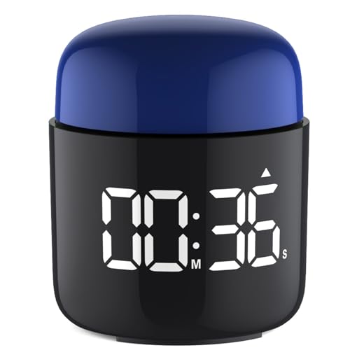 Large Display Digital Timer Stopwatch, Retro Manual Twist Table Count Down & Up Game Timer, Easy to use, Night Light Silent & Sound Timers for ADHD Study Work Kitchen Classroom Yoga Gym (Navy) - color: Navy