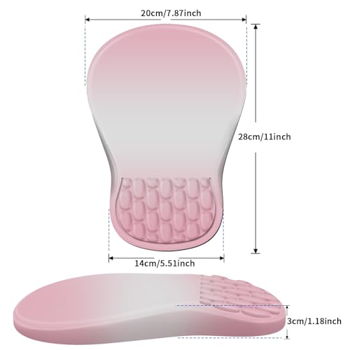YIWEI Ergonomic Mouse Pad with Wrist Rest for Carpal Tunnel Pain Relief | Memory Foam Wrist Support,Non-Slip Rubber Base, Keyboard Computer Mousepad,Lycra Cloth Surface,Gaming Home Office - color: Gradient Pink