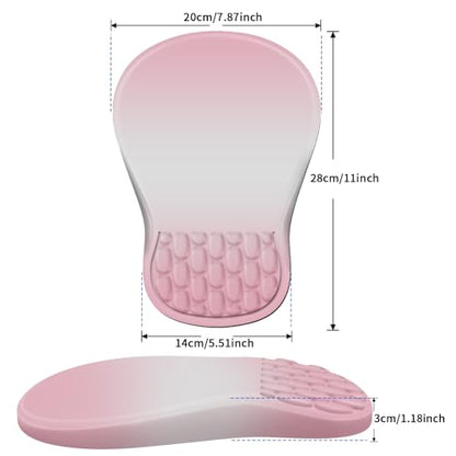 YIWEI Ergonomic Mouse Pad with Wrist Rest for Carpal Tunnel Pain Relief | Memory Foam Wrist Support,Non-Slip Rubber Base, Keyboard Computer Mousepad,Lycra Cloth Surface,Gaming Home Office - color: Gradient Pink