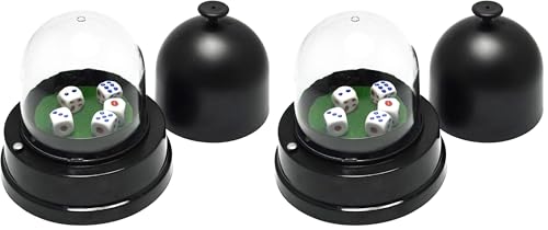Automatic Lucky Dice Roller Cup Set with 5 Dices for Family Friends Party Games EK1883 (Pack of 2) - size: Medium (Pack of 2)