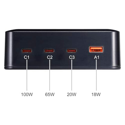 USB C Charger 200W 203W(100W+65W+20W+18W) 4-Port Charging Station Type-C Power Adapter Compatible with MacBook Pro/Air Laptop Smartphone and More