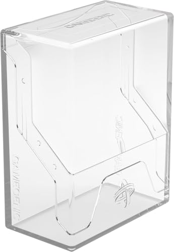 Gamegenic Bastion 50+ XL Deck Box - Compact, Secure, and Perfectly Organized for Your Trading Cards! Safely Protects 50+ Double-Sleeved Cards, White Color, Made - color: Clear