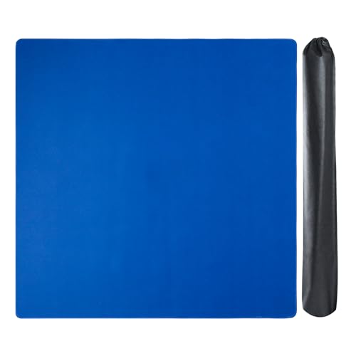 Large Mahjong Mat with Black Carrying Bag (Blue,31.5 inches), Anti Slip and Noise Reduction Table Cover for Mahjong, Poker, Card Games, Dominoes, Board Games, Slip Resistant Mat - color: Blue