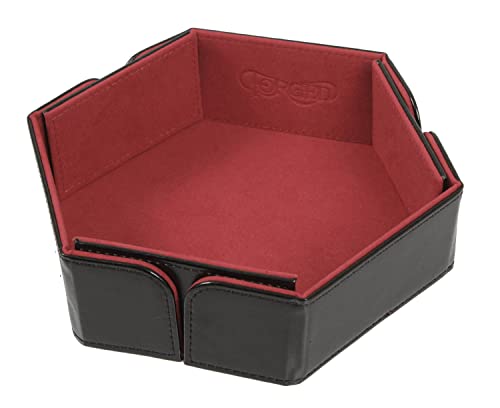 Forged Dice Co. 6.5 Inch Magnetic Folding Dice Tray - Portable Folding Dice Rolling Tray for use as DND Dice Tray D&D Dice Tray or Dice Game - Quiets Rolling Metal Dice and Folds Flat - Red - color: Red