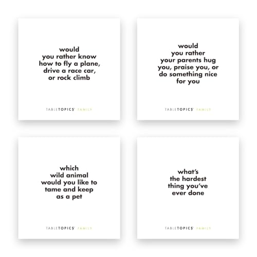 TableTopics Family Conversation Cards for Kids & Parents with 135 Questions for Fun & Connection at Dinnertime, Game Night, & Classrooms