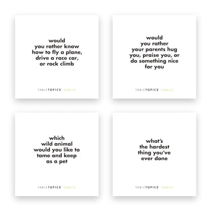 TableTopics Family Conversation Cards for Kids & Parents with 135 Questions for Fun & Connection at Dinnertime, Game Night, & Classrooms