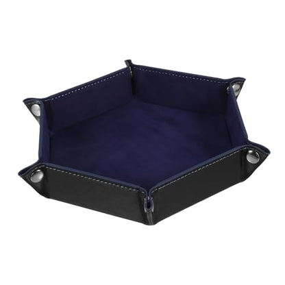 VANZACK Tabletop PU Dice Tray Foldable Dice Storage Box for Table Games Elegant Design with Snaps PU Material Multi Functional Organizer and More