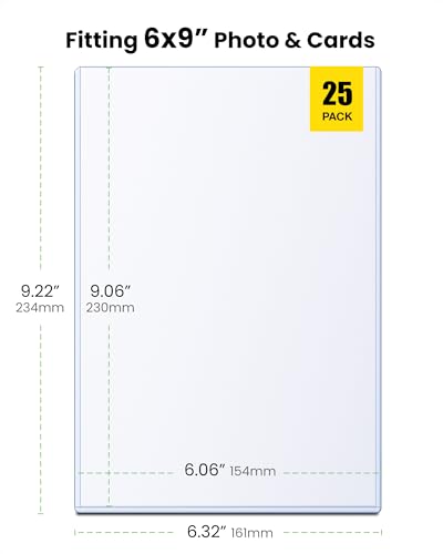 6x9 Toploader 25 Pack, Rigid PVC Jumbo Card Sleeves 39PT | Hard Plastic Protectors for Protecting Oversized Trading Cards, Photos, Postcards, Prints, Documents and Tickets, Blue Tint - size: 6 x 9 in – Fits Up to 6.06 x 9.06 in