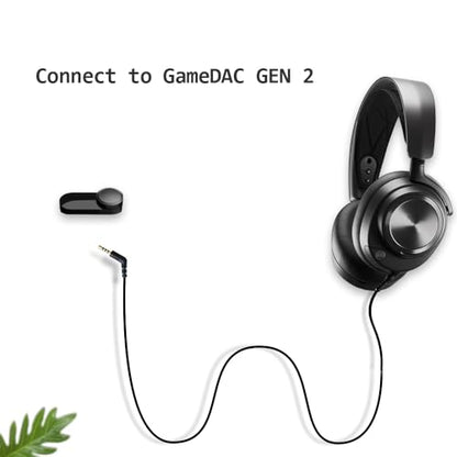 Nylon Braided Audio Cable Cord for Arctis Nova 7 / Pro Headset | Black, Nylon Braided 3.5mm 5 pole to 4 pole Cord Compatible with SteelSeries Arctis Nova 7 / Pro Gaming Headset