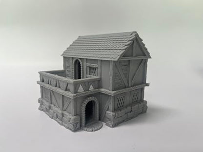 Paintable Tabletop Miniature Little Town Building Terrains - 18mm Scale Dioramas Building Set Scenery with Medieval Architecture Style by HAUTICO (HVillageHouses4-1)