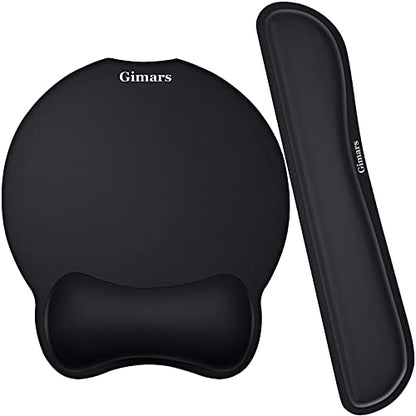 Gimars Upgrade Enlarge Superfine Fibre Soft Smooth Gel Ergonomic Mouse Pad Wrist Support and Keyboard Wrist Rest for Computer, Laptop, Mac, Gaming and Office, Durable, Comfortable and Pain Relief - color: Black