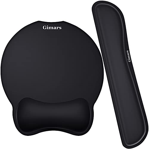 Gimars Upgrade Enlarge Superfine Fibre Soft Smooth Gel Ergonomic Mouse Pad Wrist Support and Keyboard Wrist Rest for Computer, Laptop, Mac, Gaming and Office, Durable, Comfortable and Pain Relief - color: Black
