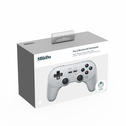 8BitDo Pro 2 Bluetooth Controller for Switch/Switch 2, Hall Effect Joysticks, 2 Pro Back Paddle Buttons, Wireless Gaming Controller for Switch, PC, Android, and Steam Deck & Apple (Gray Edition) - color: Gray Edition