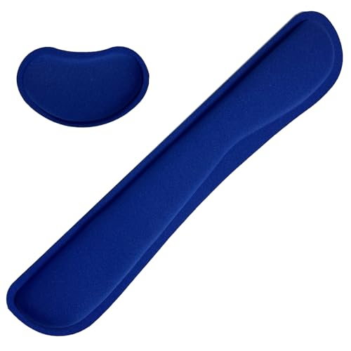 Keyboard Wrist Rest Mouse Wrist Support Set, Memory Foam Wrist Rest Pad for Computer Laptop Keyboard Mouse, Ergonomic Wrist Cushion Support for Typing Pain Relief, Gaming Home Office, Blue - color: Blue