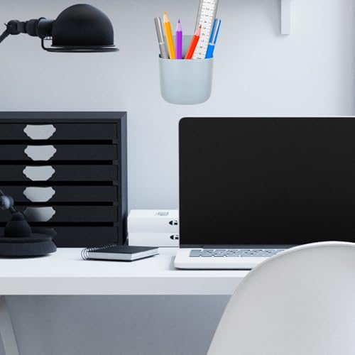 4 Pcs Remote Control Holder Wall Mount,Self Adhesive Remote Holder,Hole-Free Wall Pen Holder Storage Accessories for Home Office School (Grey) - color: Grey