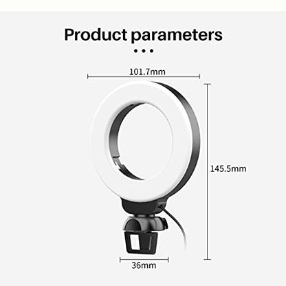 Video Conference Light 4'' 10cm Selfie for Laptop PC Webcam with Clip