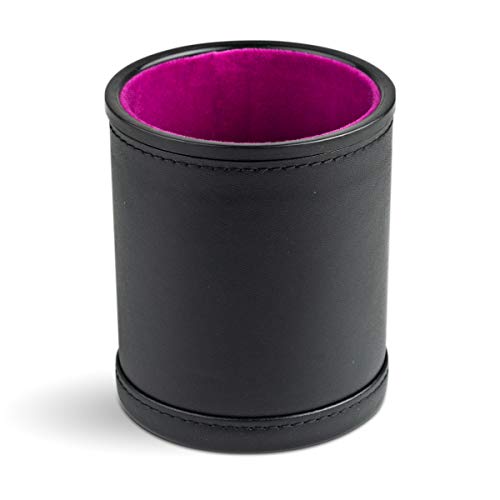 Leather Dice Cup for Board Games, Pink Felt Lining - style: Purple