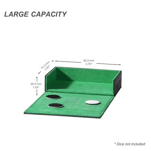 Pocket Dice Box (Adventurer Module) - Built-in Life Tracker - Fits 15 Counter Dice (15 mm) or 30+ Unsleeved Cards - Stores Inside Adventurer - MTG, PTCG & More (2. Veil (Black/Green)) - color: 2. Veil (Black/Green)