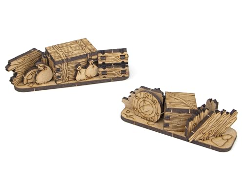 TowerRex Box & Chest DND Terrain, Furniture 28mm Scale Scenery, Accessories for Dungeons & Dragons, Pathfinder, Warhammer, Crate Obstacles Tabletop Wargaming Miniatures, RPG Fantasy Battle Mat