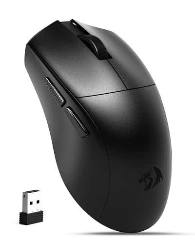 Redragon M821 Wireless Mouse Tri-Mode 54G Lightweight Black Silent Mice | 2.4G/USB C Wired/Bluetooth,PC Gaming Mice for Computer Laptop Mac Windows, Max 128000 DPI, 1K Polling, 6 Programmable Buttons