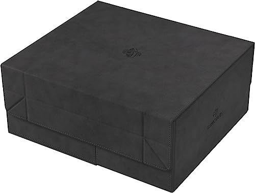 Gamegenic Game's Lair 600+ Convertible Deck Box - Double-Sleeved Card Storage, Holds up to 600 Cards, Premium Card Game Protector, Nexofyber Surface, Black Color, Made - color: Black