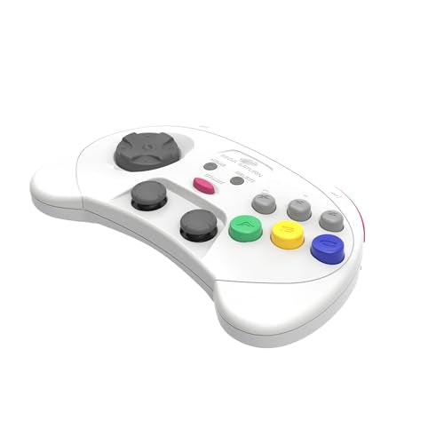 Retro-Bit SEGA Saturn® PRO - 2.4GHz Wireless Pro Controller for Sega Saturn, Sega Genesis Mini, Switch, PC, Mac - Includes 2 Receivers - White - color: White