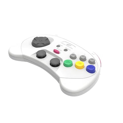Retro-Bit SEGA Saturn® PRO - 2.4GHz Wireless Pro Controller for Sega Saturn, Sega Genesis Mini, Switch, PC, Mac - Includes 2 Receivers - White - color: White