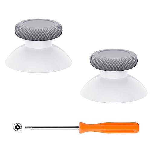 eXtremeRate Replacement Thumbsticks for Xbox Core Wireless Controller, Joysticks Repair Kit for Xbox Series X/S Controller, Analog Stick Buttons for Xbox One S/X/Elite - Robot White & New Hope Gray - color: New Hope Gray & Robot White