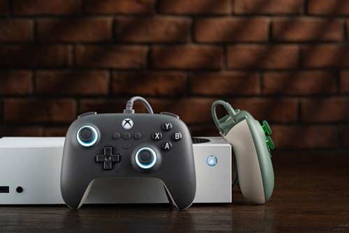8Bitdo Ultimate C Wired Controller with RGB Lighting Fire Ring - Dark Gray | Officially Licensed, Hall Effect Joysticks, Hall Trigger, 3.5mm Audio Jack, for Xbox Series X|S, Xbox One, Windows 10/11 - color: Dark Gray