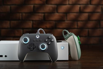 8Bitdo Ultimate C Wired Controller with RGB Lighting Fire Ring - Dark Gray | Officially Licensed, Hall Effect Joysticks, Hall Trigger, 3.5mm Audio Jack, for Xbox Series X|S, Xbox One, Windows 10/11 - color: Dark Gray