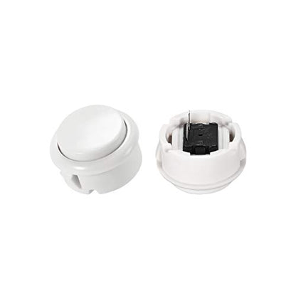 uxcell 30mm Mounting Hole Momentary Game Push Button Switch for Arcade Video Games White 6pcs - color: White