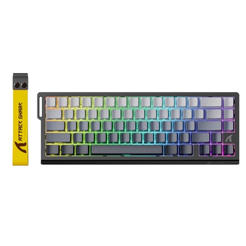 ATTACK SHARK X68 HE RT Mechanical Gaming Keyboard 60% Wired TKL-Moonlight | Adjustable Actuation,Hall Effect Magnetic Switch,8KHz Polling Rate,RGB Backlit,Top Mount,Side Printed Keycap for PC Mac Gamer - color: Moonlight, size: Keyboard