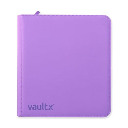 Vault X 12 Pocket Zip Trading Card Binder 480 Cards Exo-Tec (Purple) | Holds 480 standard-size TCG cards in 20 side-loading 12-pocket pages. Padded, water-resistant Exo-Tec cover. - color: Purple, size: 12 Pocket