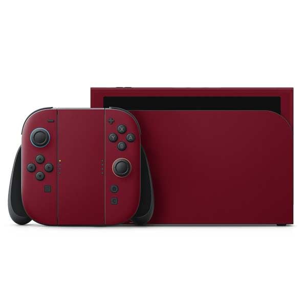 Skinit Decal Gaming Skin Compatible with Nintendo Switch 2 (2025) with Joy-Con - Burgundy Design - color: Maroon - SOLIDX16