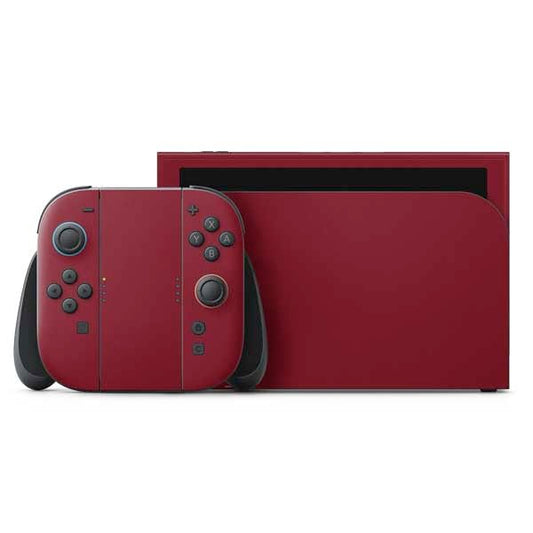 Skinit Decal Gaming Skin Compatible with Nintendo Switch 2 (2025) with Joy-Con - Burgundy Design - color: Maroon - SOLIDX16