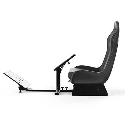 Sim Racing Cockpit with Seat | Compatible with G29 G920 G923 T248X T248 T300RS TX F458 T500RS| Easy to Install Racing Wheel Stand for PS5, Xbox, PC Gaming (Black/Grey) - color: Black/Grey