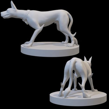 Fey Miniatures for DND Pathfinder RPG Unpainted Resin 28mm-32mm 3D Printed (Blink Dog Growling)
