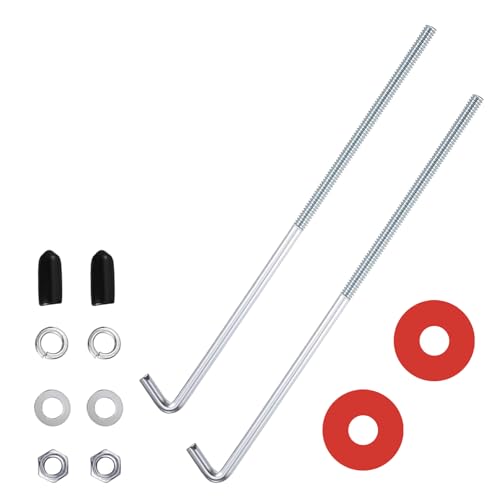 10 Inch Car Battery Hold Down Bolt Kit Stainless Steels,J Bolts Battery Hold Down Kit Includes Hooks,Nuts,Washers,Covers,Universal Cars Batteries Holder Car Accessories